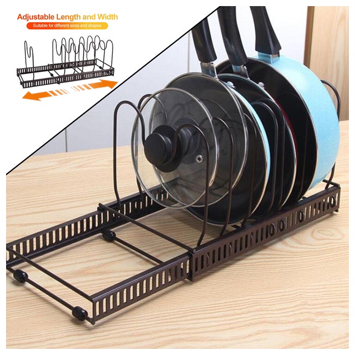 Buy Expandable Pot and Pan Organizers Rack,7+ Pans and Pots Lid